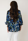 Cecil Geometric Print with Notched Neckline Blouse, Navy Multi