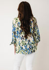 Cecil Geometric Print with Notched Neckline Blouse, Beige Multi