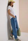 Cecil High Waisted Barrel Leg Jeans, Blue
