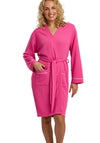 Indigo Sky Waffle Long Sleeve Robe, Pink