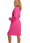 Indigo Sky Waffle Long Sleeve Robe, Pink