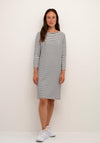 KAFFE Kaliddy Striped Knee Length Jersey Dress, Black & White