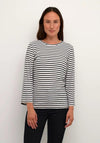 KAFFE Kaliddy Striped T-Shirt, Black & White