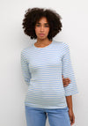 KAFFE Kaliddy Striped T-Shirt, Blue & White