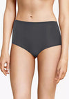 Chantelle One Size High Waist Soft Stretch Brief, Charcoal Grey