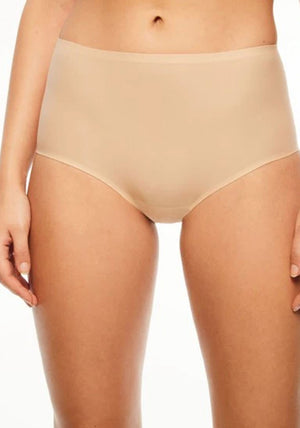 Chantelle One Size High Waist Soft Stretch Brief, Nude