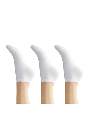 Charnos 3 Pairs Organic Cotton Trainer Socks, White