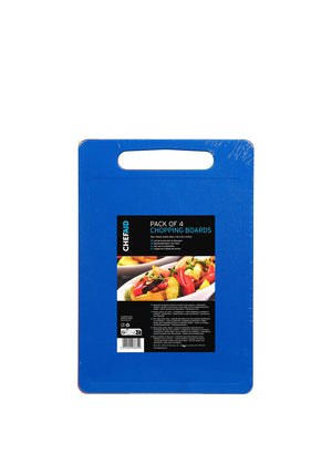 Chef Aid 4 Piece Chopping Board Set, Multi-Coloured