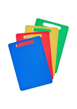 Chef Aid 4 Piece Chopping Board Set, Multi-Coloured