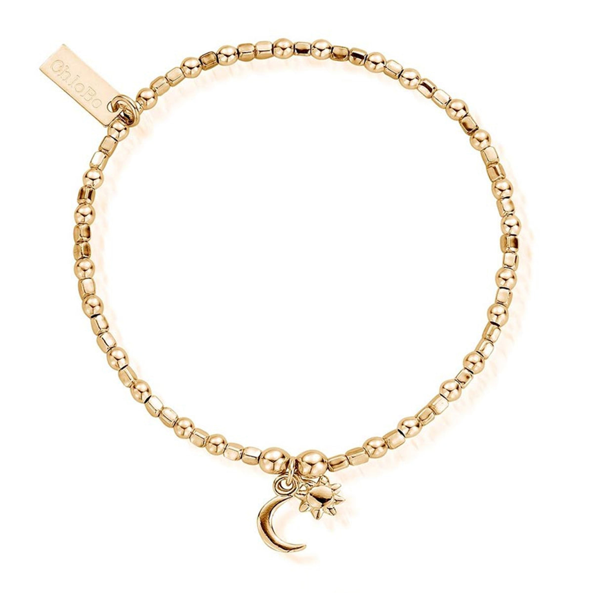 Chlobo Mini Cube Sun & Moon Bracelet, Gold