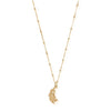Chlobo Bobble Chain Heart in Feather Necklace, Gold