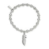ChloBo Mini Small Ball Feather Bracelet, Silver