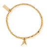 Gold Mini Cube Double Feather Bracelet