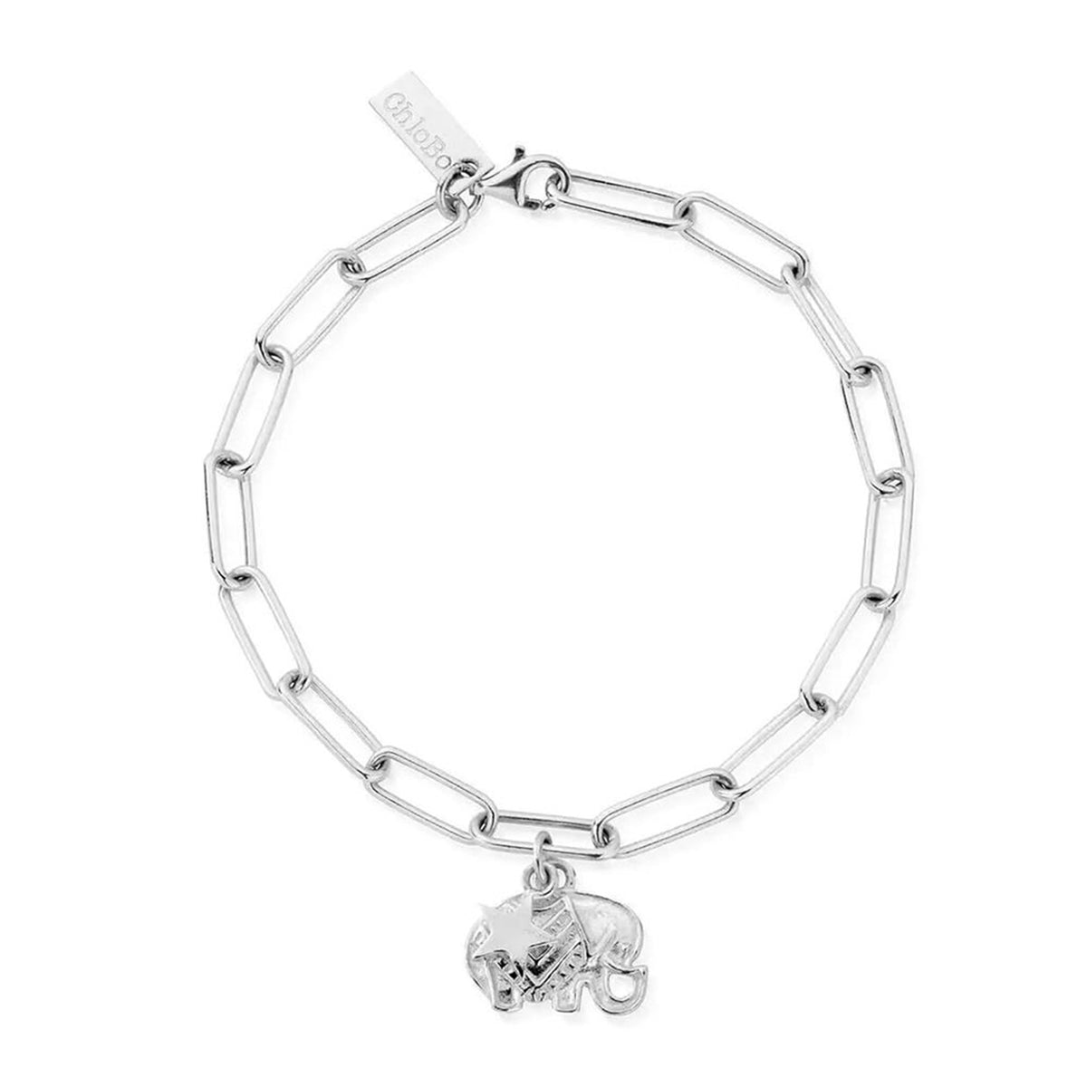ChloBo Chain Link Strength Luck Bracelet, Silver McElhinneys