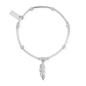 Chlobo Cute Mini Filigree Feather Bracelet, Silver