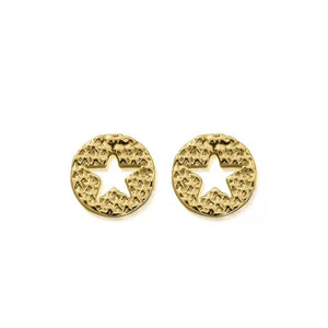 ChloBo Sparkle Star in Circle Stud Earrings, Gold