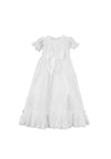 Visara Lace and Bow Christening Gown and Bonnet, White