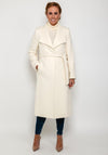 Christina Felix Belted Wool Cashmere Blend Long Coat, Winter White