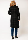 Christina Felix Check Print Boucle Coat, Black