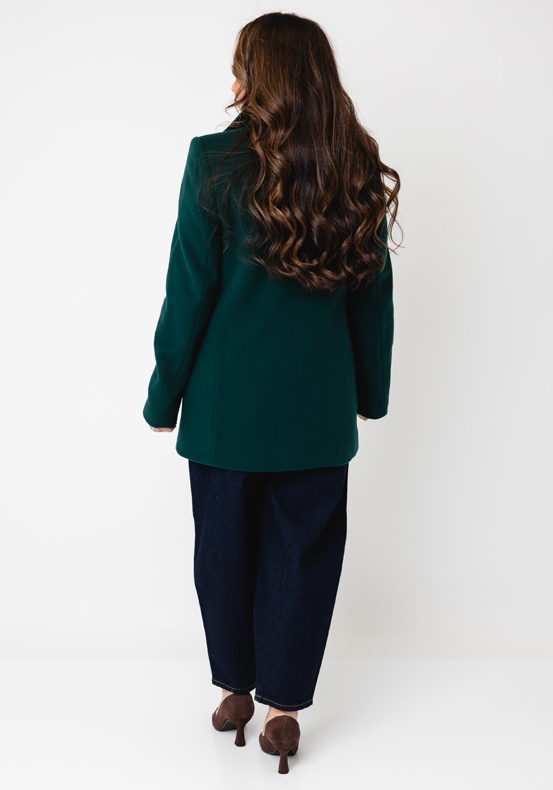 Christina Felix Short Length Wool-blend Coat, Dark Green