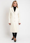 Christina Felix Lapel Collar Wool Cashmere Blend Long Coat, Winter White