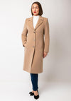 Christina Felix Classic Tailored Wool Cashmere Blend Long Coat, Camel