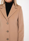 Christina Felix Classic Tailored Wool Cashmere Blend Long Coat, Camel