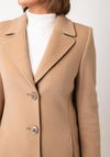 Christina Felix Classic Tailored Wool Cashmere Blend Long Coat, Camel
