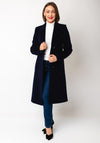 Christina Felix Classic Tailored Wool Cashmere Blend Long Coat, Navy