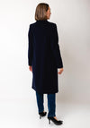 Christina Felix Classic Tailored Wool Cashmere Blend Long Coat, Navy