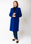 Christina Felix Classic Tailored Wool Cashmere Blend Long Coat, Royal Blue