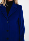 Christina Felix Classic Tailored Wool Cashmere Blend Long Coat, Royal Blue