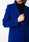 Christina Felix Classic Tailored Wool Cashmere Blend Long Coat, Royal Blue