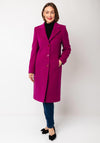 Christina Felix Classic Tailored Wool Cashmere Blend Long Coat, Raspberry