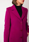 Christina Felix Classic Tailored Wool Cashmere Blend Long Coat, Raspberry