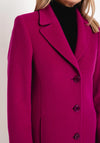 Christina Felix Classic Tailored Wool Cashmere Blend Long Coat, Raspberry