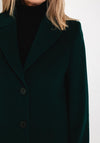 Christina Felix Classic Tailored Wool Cashmere Blend Long Coat, Forest Green