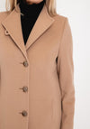 Christina Felix Classic Tailored Wool Cashmere Blend Long Coat, Camel
