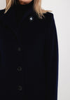 Christina Felix Classic Tailored Wool Cashmere Blend Long Coat, Navy