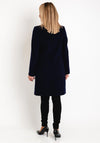 Christina Felix Classic Tailored Wool Cashmere Blend Long Coat, Navy