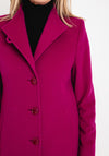Christina Felix Classic Tailored Wool Cashmere Blend Long Coat, Raspberry