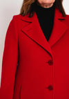 Christina Felix Notch Collar Wool Cashmere Blend Long Coat, Red