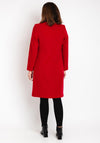 Christina Felix Notch Collar Wool Cashmere Blend Long Coat, Red
