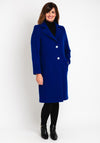 Christina Felix Notch Collar Wool Cashmere Blend Long Coat, Royal Blue