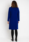 Christina Felix Notch Collar Wool Cashmere Blend Long Coat, Royal Blue