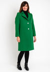 Christina Felix Notch Collar Wool Cashmere Blend Long Coat, Green