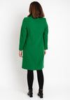 Christina Felix Notch Collar Wool Cashmere Blend Long Coat, Green