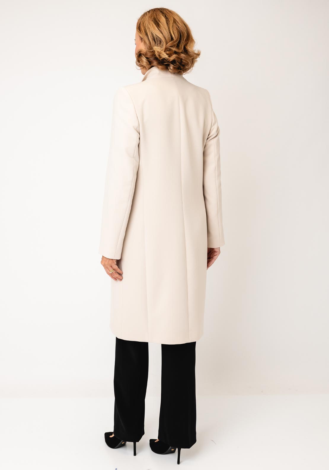 Christina Felix Wool Rich Tailored Coat, Cream