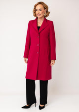 Christina Felix Wool Rich Tailored Coat, Pink