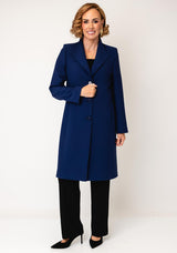 Christina Felix Wool Rich Tailored Coat, Blue